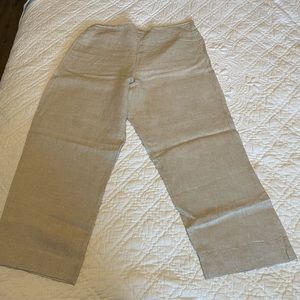 Bryn Walker-Capri Pant-Large-Natural Linen